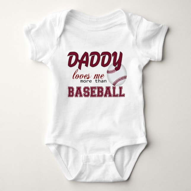 Daddy loves me more than soccer baby bodysuit (Front)