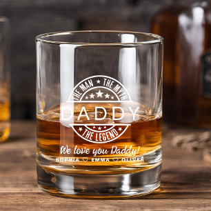 Daddy Man Myth Legend Father's Day Whiskey Glass