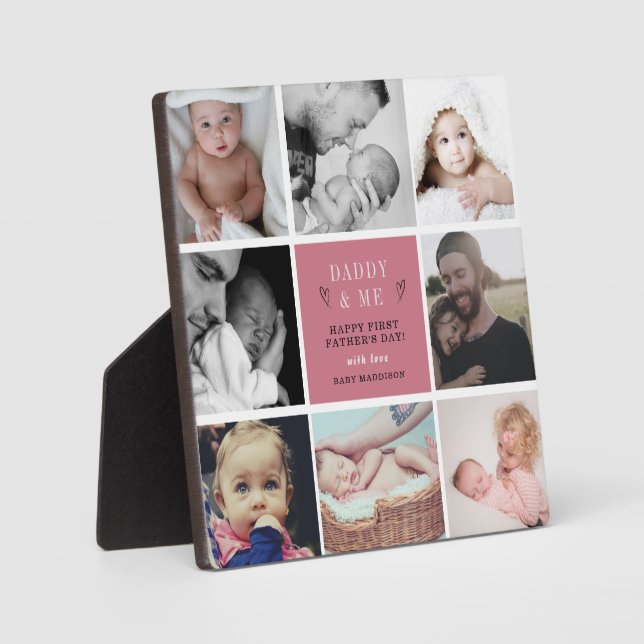 'Daddy & Me' 1st Father's Day Photo Collage Plaque (Front)