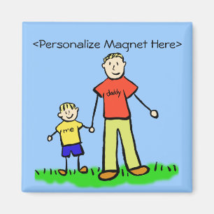 Daddy & Me - Father and Son Custom Magnet (Blond)