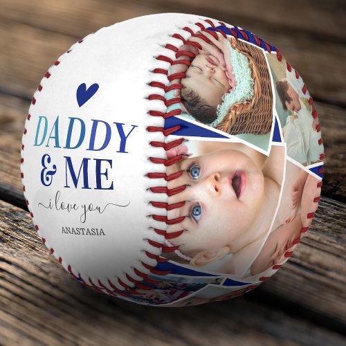 Daddy  Me Fathers Day Photo Collage Baseball