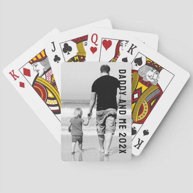 daddy + me full photo Father's Day Poker Cards (Back)