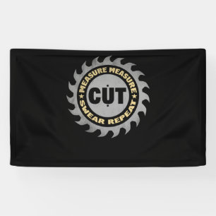 Daddy Measure Cut Handyman Woodworker Father Day Banner