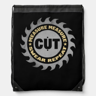 Daddy Measure Cut Handyman Woodworker Father Day Drawstring Bag