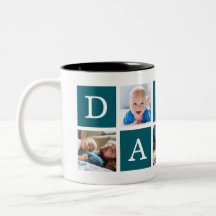 Daddy Minimal Color Block Photo Collage Blue