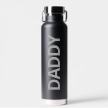 Daddy Modern Black & Gray Water Bottle