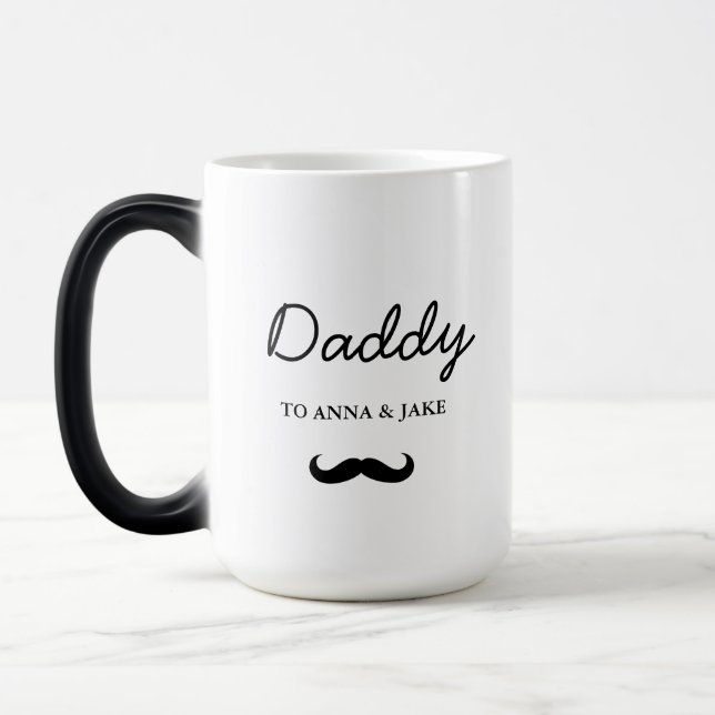 Daddy | Modern Father's Day Kids Names Mug (Left)