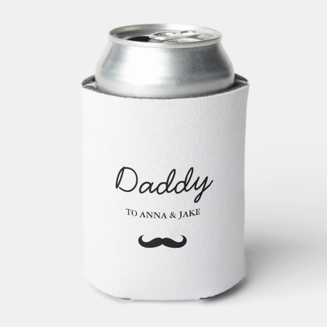 Daddy | Modern Father's Day Mustache Can Cooler (Can Front)