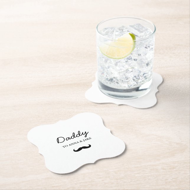 Daddy | Modern Father's Day Paper Coaster  (Insitu)