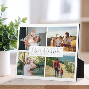 Daddy Modern Fathers Day Photo Collage Plaque