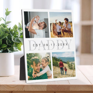 Daddy Modern Fathers Day Photo Collage  Plaque