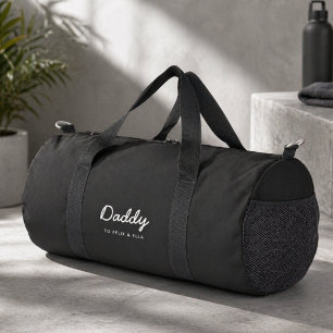 Daddy   Modern Kids Names Black Duffle Bag
