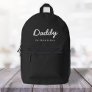 Daddy | Modern Kids Names Black Printed Backpack