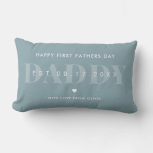 Daddy Modern Minimalist First Fathers Day Lumbar Pillow