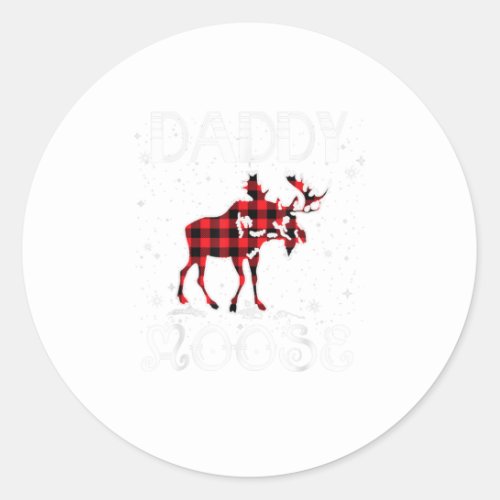 Daddy Moose Matching Family Christmas Classic Round Sticker