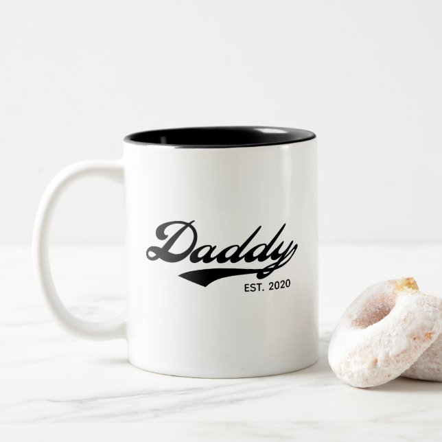Daddy Mugs (Est Year) - Customized Wordings (With Donut)