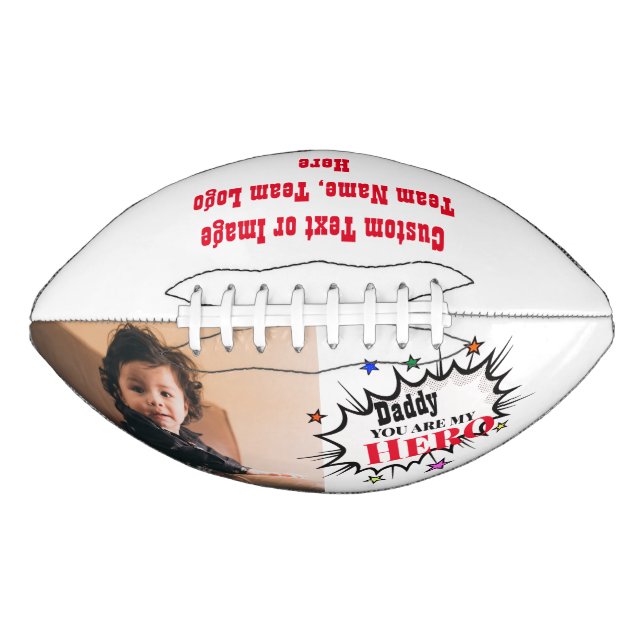 Daddy My Hero, Superhero Dad Father's Day Gift Football (Front)