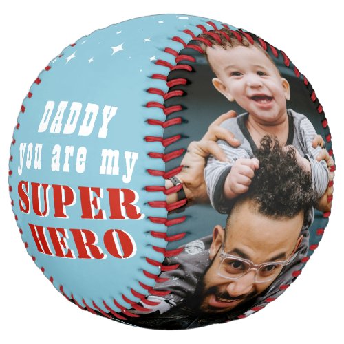 Daddy my Superhero Father`s day 2 Photo  Softball - Fun Daddy you are my Superhero Father`s day 2 Photos Softball. Add 2 photos and customize the text. You can change daddy to dad, pap, papa,... Fun and sweet keepsake gift for Father`s day.