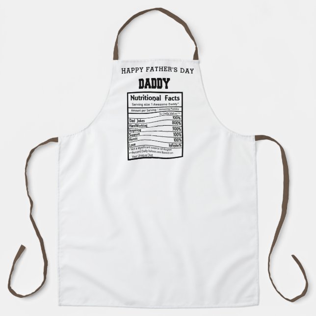 daddy nutritional facts father's day apron (Front)