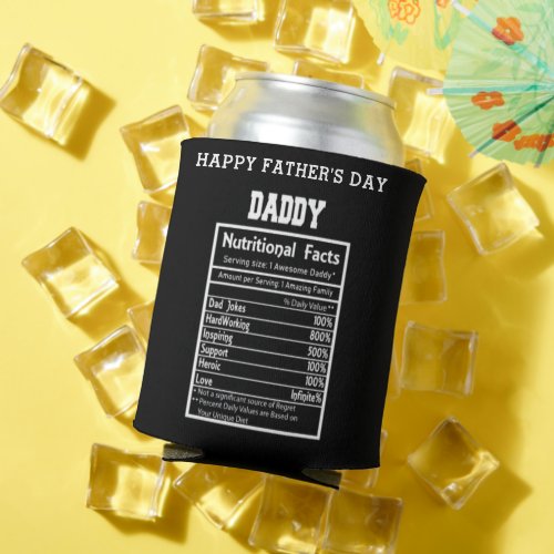 Daddy Nutritional Facts Fathers Day Can Cooler