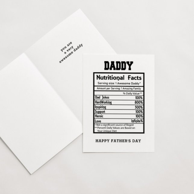 Daddy Nutritional Facts Father's Day  Card (Creator Uploaded)