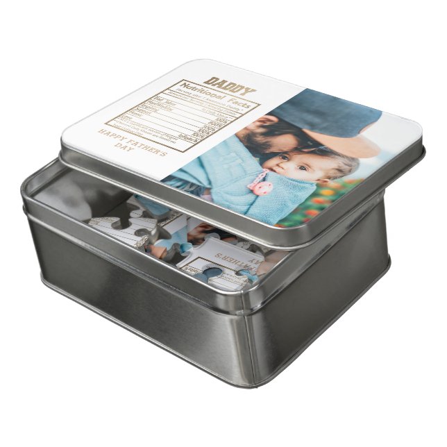 Daddy Nutritional Facts father's day  Jigsaw Puzzle (Lid Open)