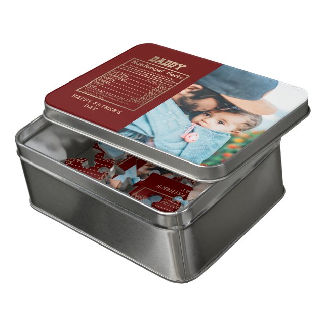 Daddy Nutritional Facts Father's Day Jigsaw Puzzle (Lid Open)