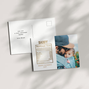 Daddy Nutritional Facts Father's Day Postcard