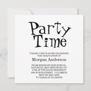 Daddy O Hip Font Black White Fun Grad Party Card