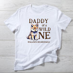 Daddy of a wild one woodlands wolf birthday family T-Shirt<br><div class="desc">Daddy of a wild one Cute wolf cub wild one woodlands birthday party shirt personalized family t-shirt photoshoot photo props</div>