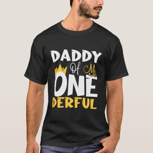 Daddy Of Mr One Derful Wonderful 1St Party T_Shirt