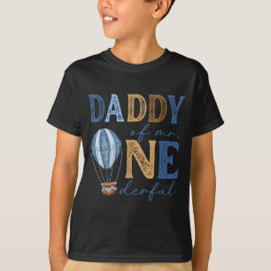 Daddy Of Mr Onederful 1st Birthday Boy Hot Air T-Shirt
