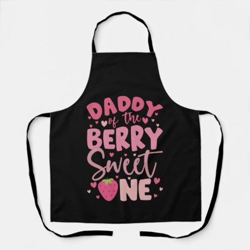 Daddy Of The Berry Sweet One Strawberry Birthday Apron