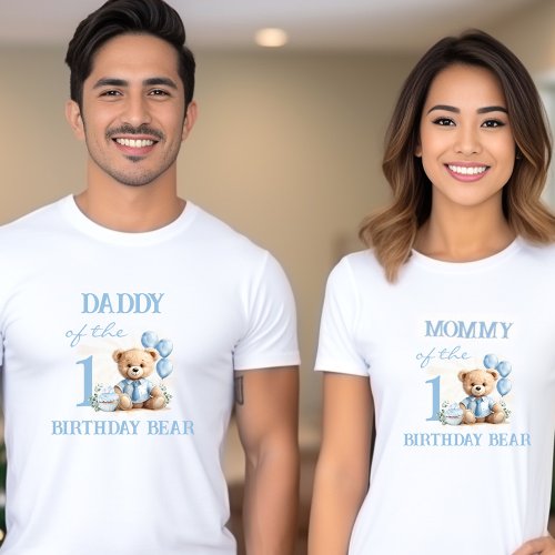 Daddy of the Birthday Boy Blue Bear Parents T_Shirt