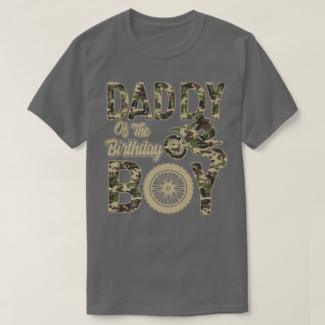Daddy of the Birthday Boy Dirt Bike 4th B-day Part T-Shirt (Design Front)