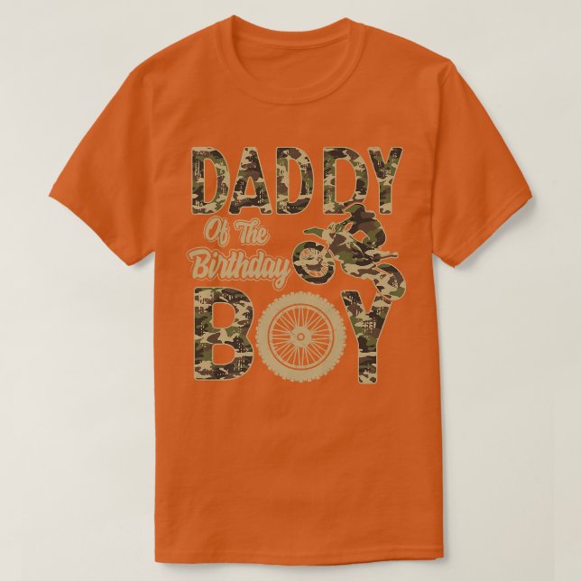Daddy of the Birthday Boy Dirt Bike 4th B-day Part T-Shirt (Design Front)