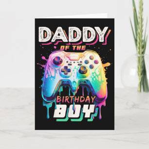 Daddy Of The Birthday Boy Matching Video Game Birt Card
