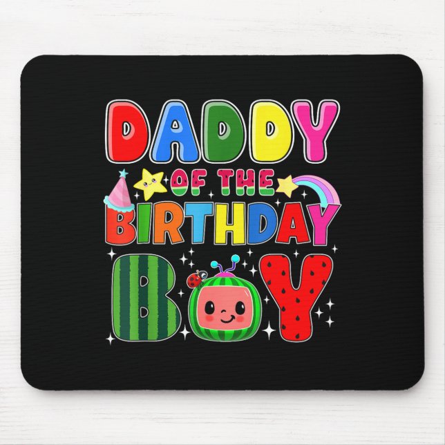 Daddy Of The Birthday Boy Melon Family Matching Fu Mouse Pad (Front)