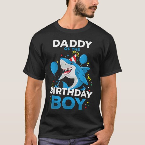 Daddy of The Birthday Boy Shark Ocean Theme Matchi T_Shirt