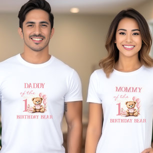 Daddy of the Birthday Girl Pink Bear Parents' T-Shirt