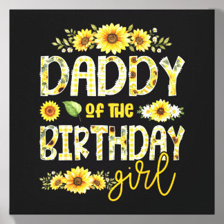 Daddy Of The Birthday Girl Suower Flower Matching Canvas Photo Tile