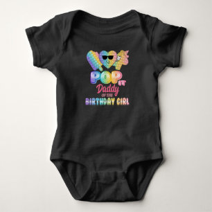 Daddy Of The Birthday Pop it Girl Bday Party Funny Baby Bodysuit