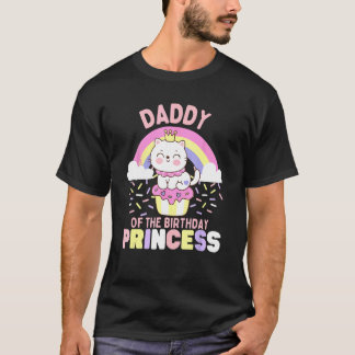 Daddy of the Birthday Princess Cute Cat on a Cupca T-Shirt