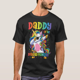 Daddy Of The Birthday Princess Dabbing Unicorn Gir T-Shirt