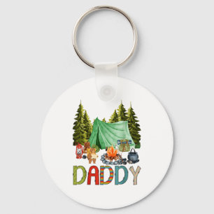 Daddy Of The Happy Camper 1st Birthday Bear Camng  Keychain