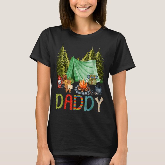 Daddy Of The Happy Camper 1st Birthday Bear Camng  T-Shirt (Front)