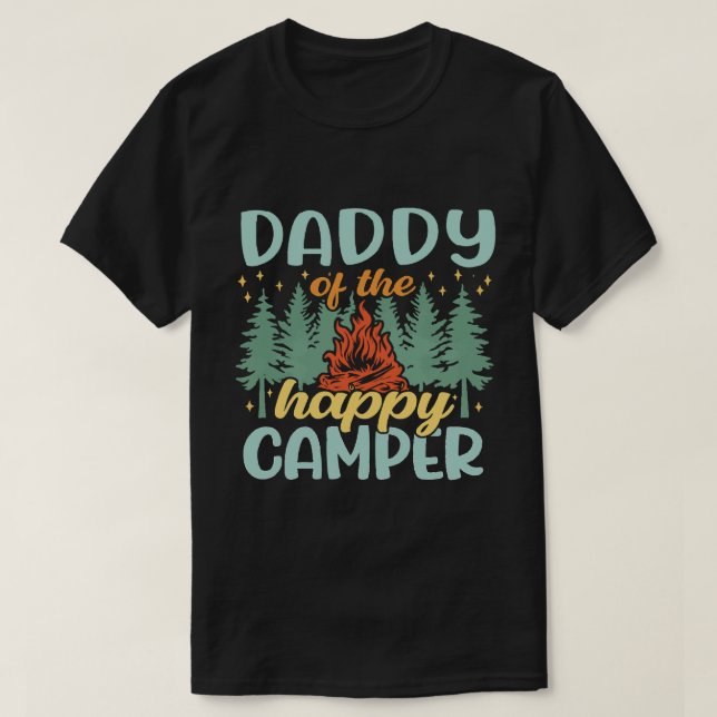 Daddy of the Happy Camper Retro Camping Shirt (Design Front)