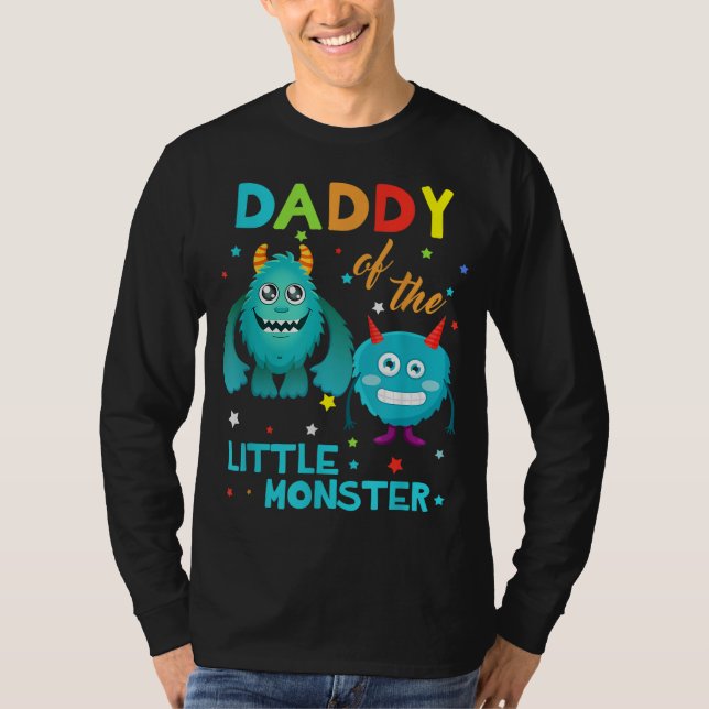 Daddy Of The Little Monster Birthday Family Monste T-Shirt (Front)