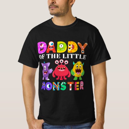 Daddy Of The Little Monster Birthday Party Family  T_Shirt
