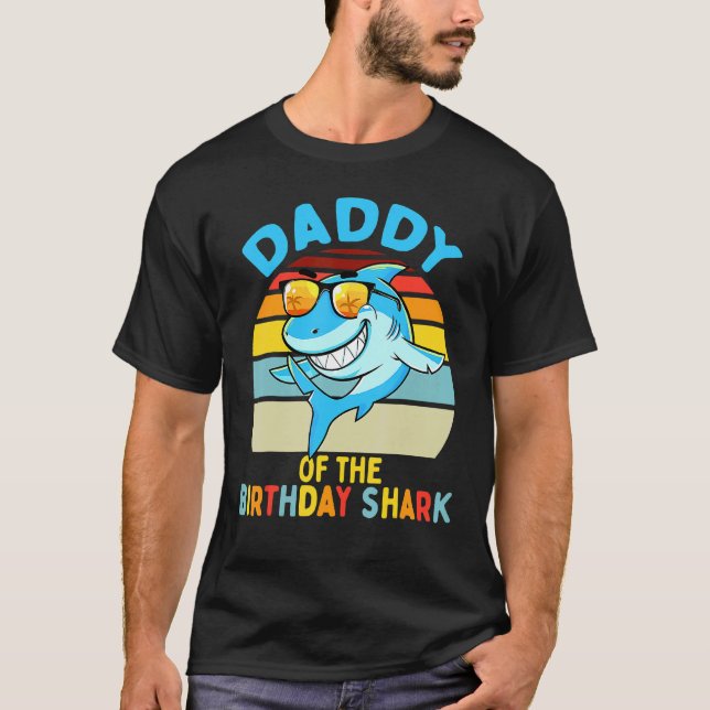 Daddy Of The Shark Birthday Dad Matching Family T-Shirt (Front)